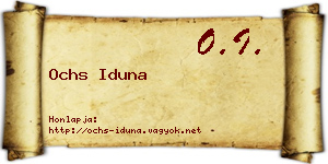 Ochs Iduna névjegykártya